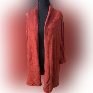 Poof!‎ Women's Rust Open-Front Cardigan